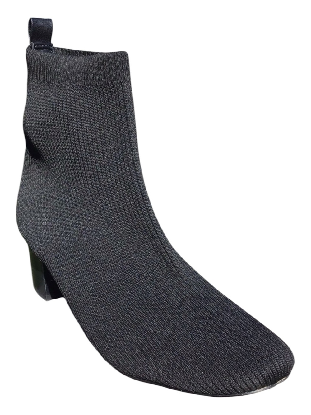 Joie Neely Black Knit Ribbed Sock Bootie Ankle Boots With Block Heel Size 10